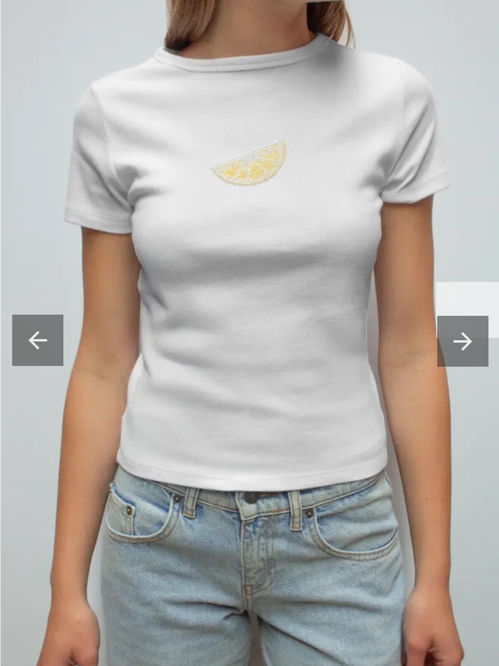 SUBDUED BEADED LEMON T-SHIRT